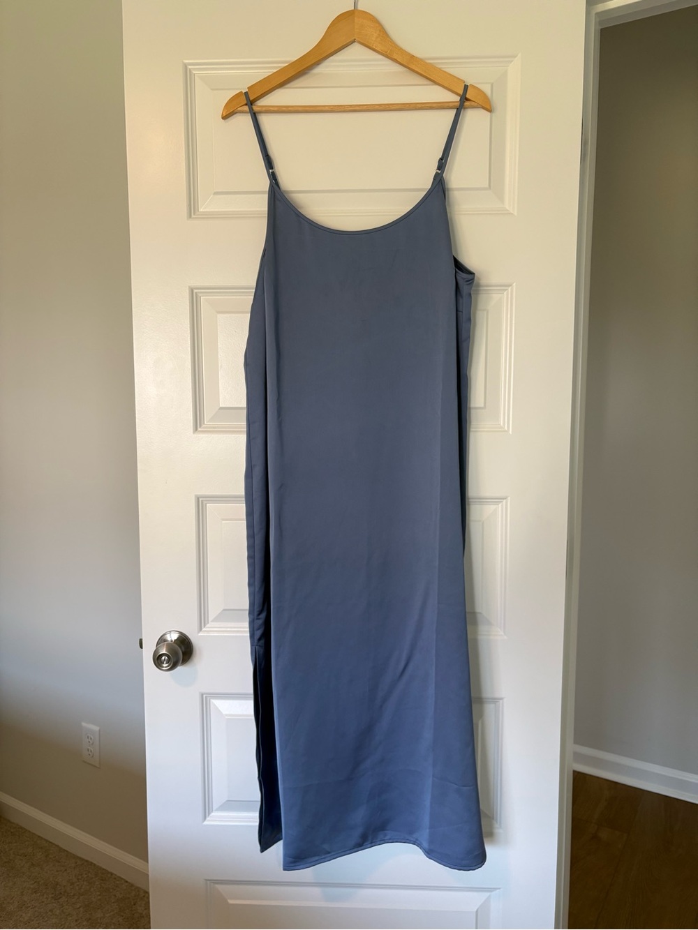 NWT J. Crew Slate Blue Slip Maxi Dainty Feminine Preppy Dress Women’s Size XL